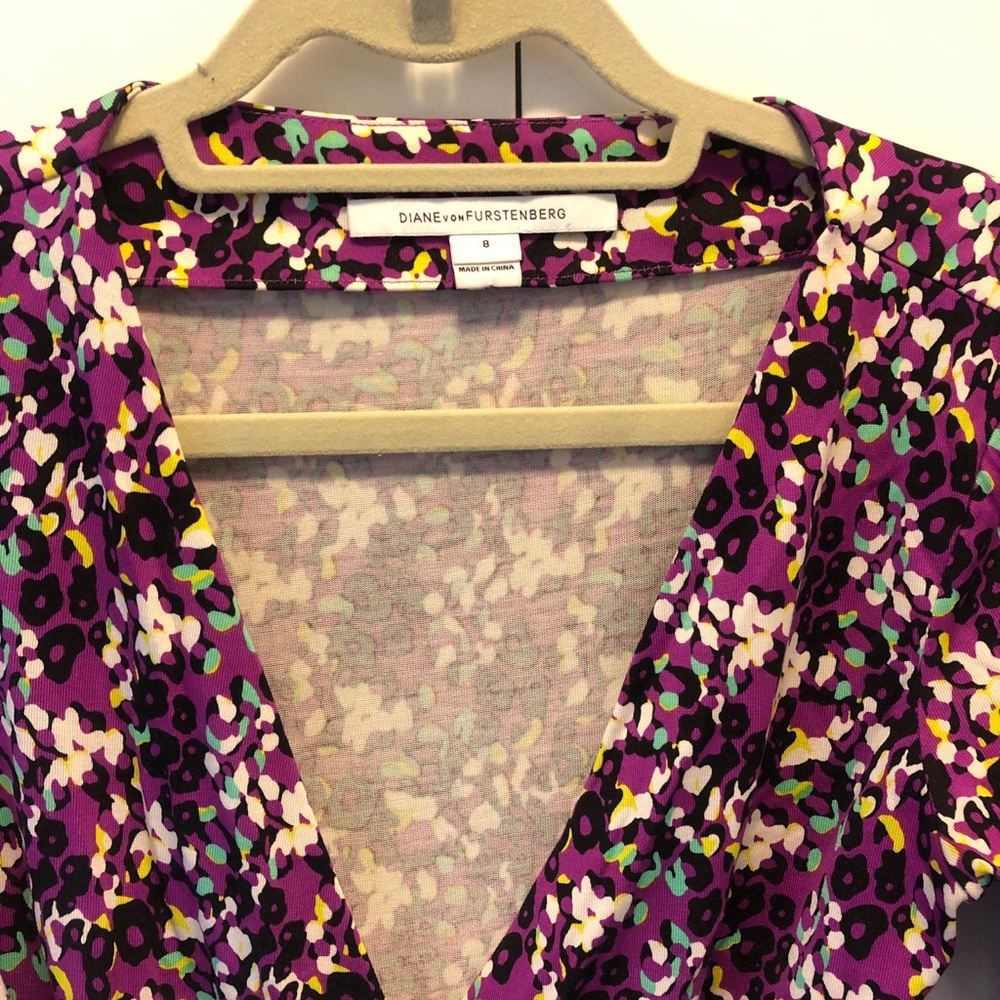 Diane Von Furstenberg wrap dress multicolor print - Picture 2 of 7